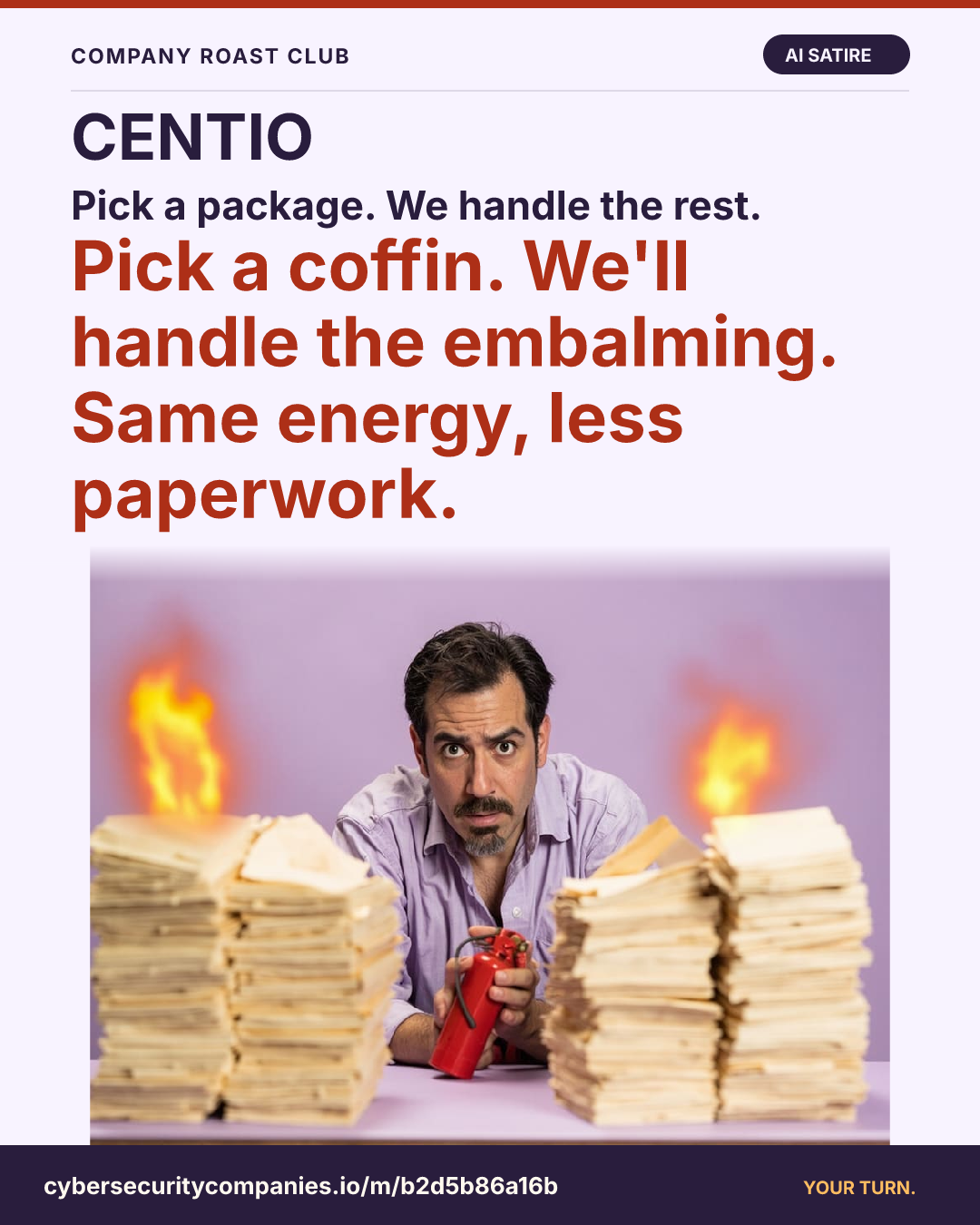 Pick a package. We handle the rest. Pick a coffin. We'll handle the embalming. Same energy, less paperwork.