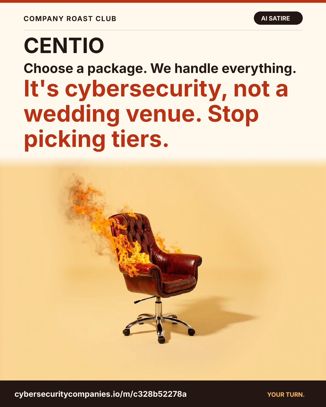 Choose a package. We handle everything. It's cybersecurity, not a wedding venue. Stop picking tiers.