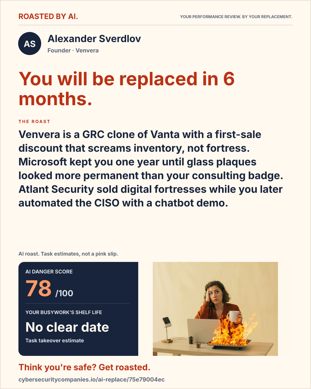 Alexander Sverdlov — You will be replaced in 6 months.