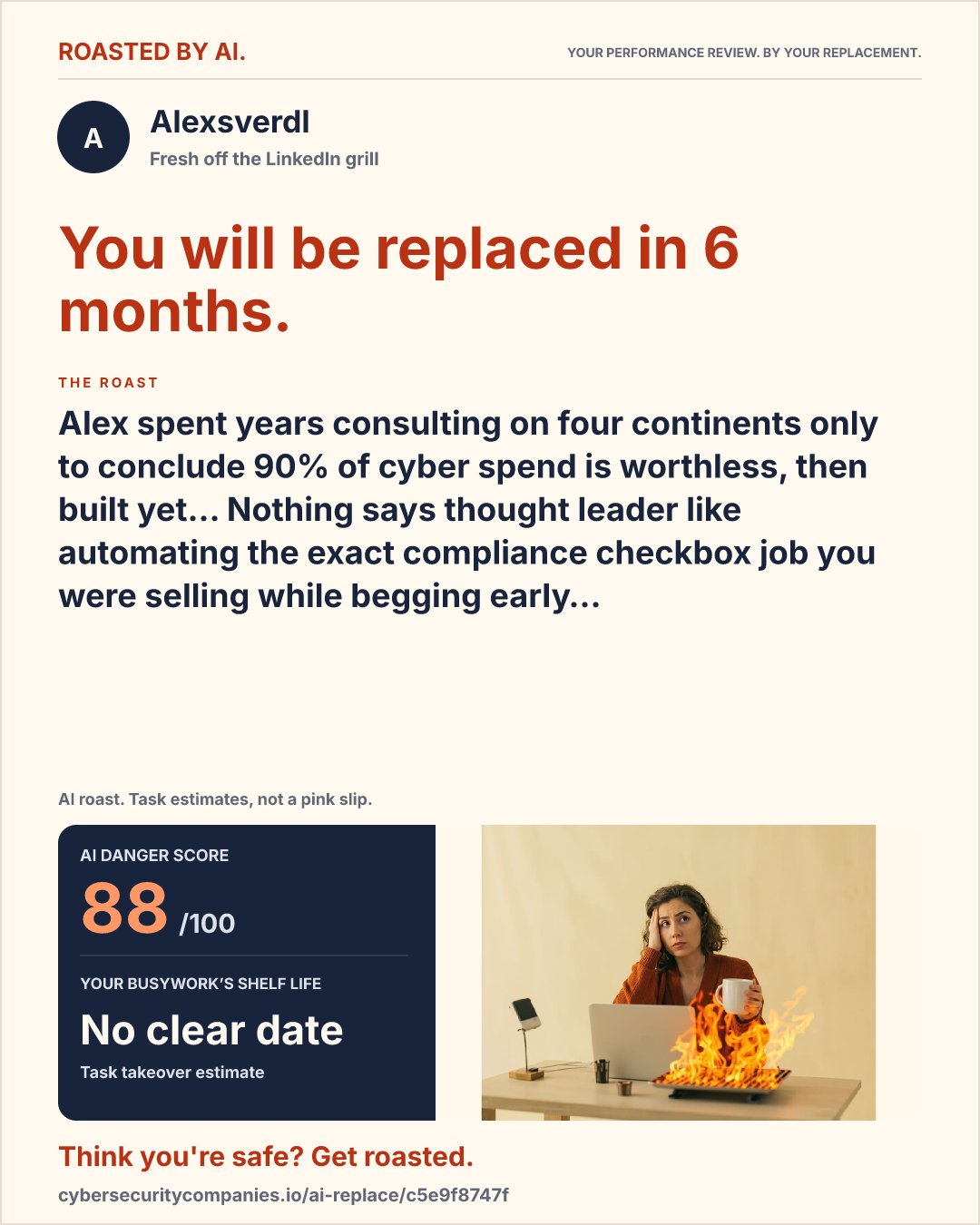 Alexsverdl — You will be replaced in 6 months.
