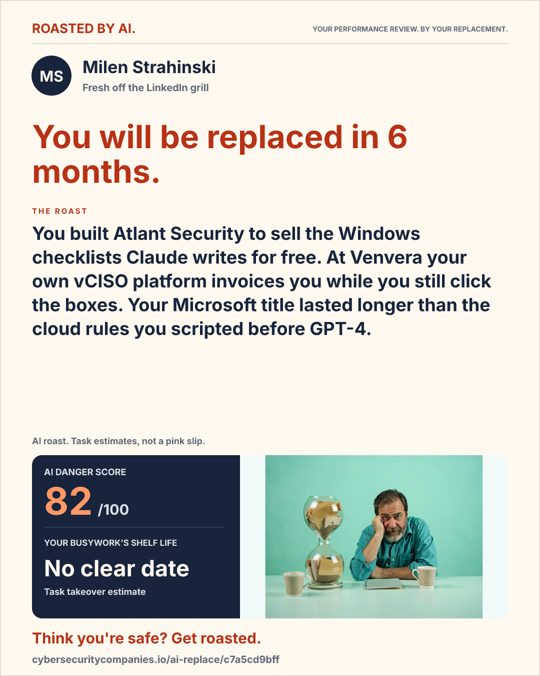 Milen Strahinski — You will be replaced in 6 months.