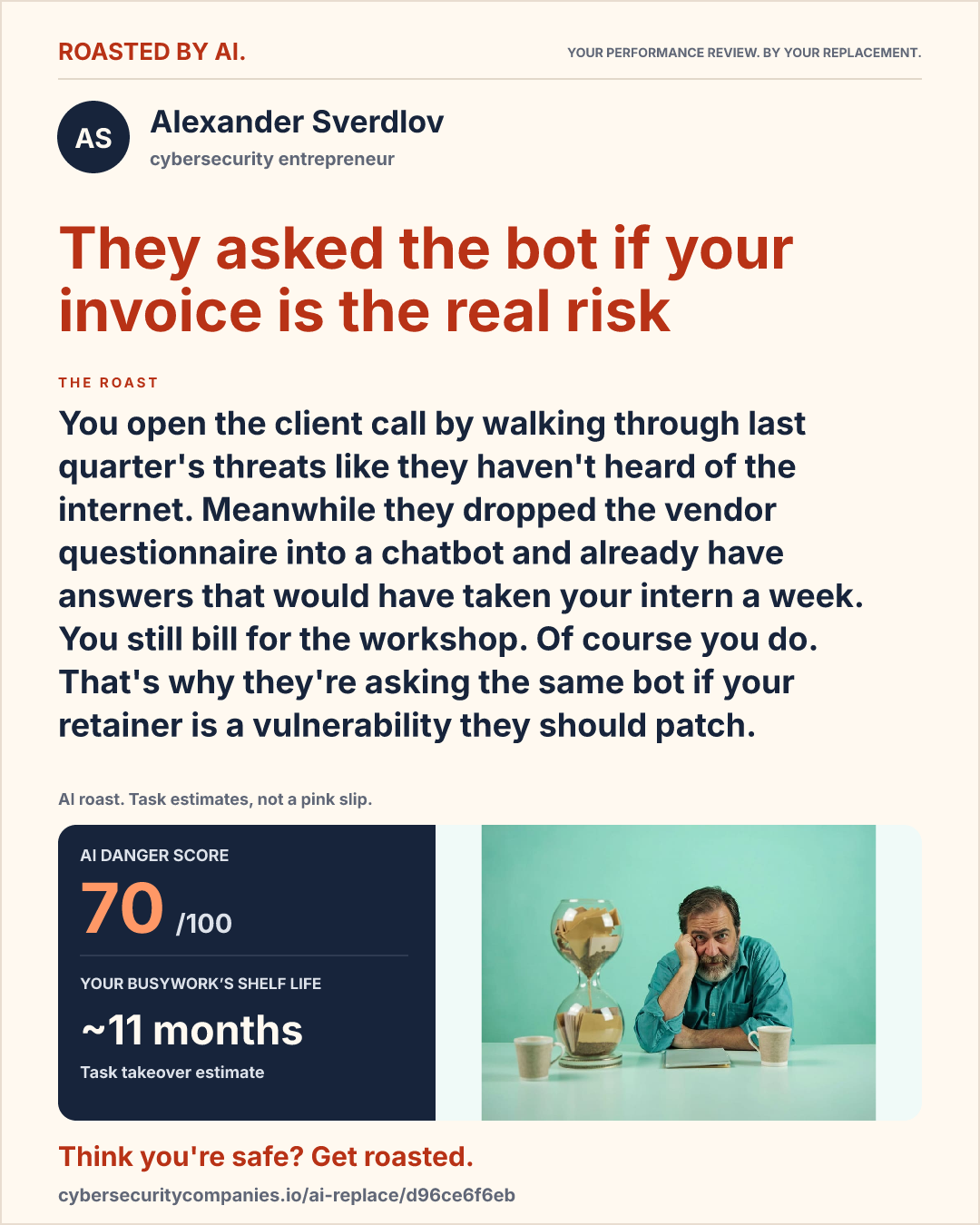 Alexander Sverdlov — They asked the bot if your invoice is the real risk